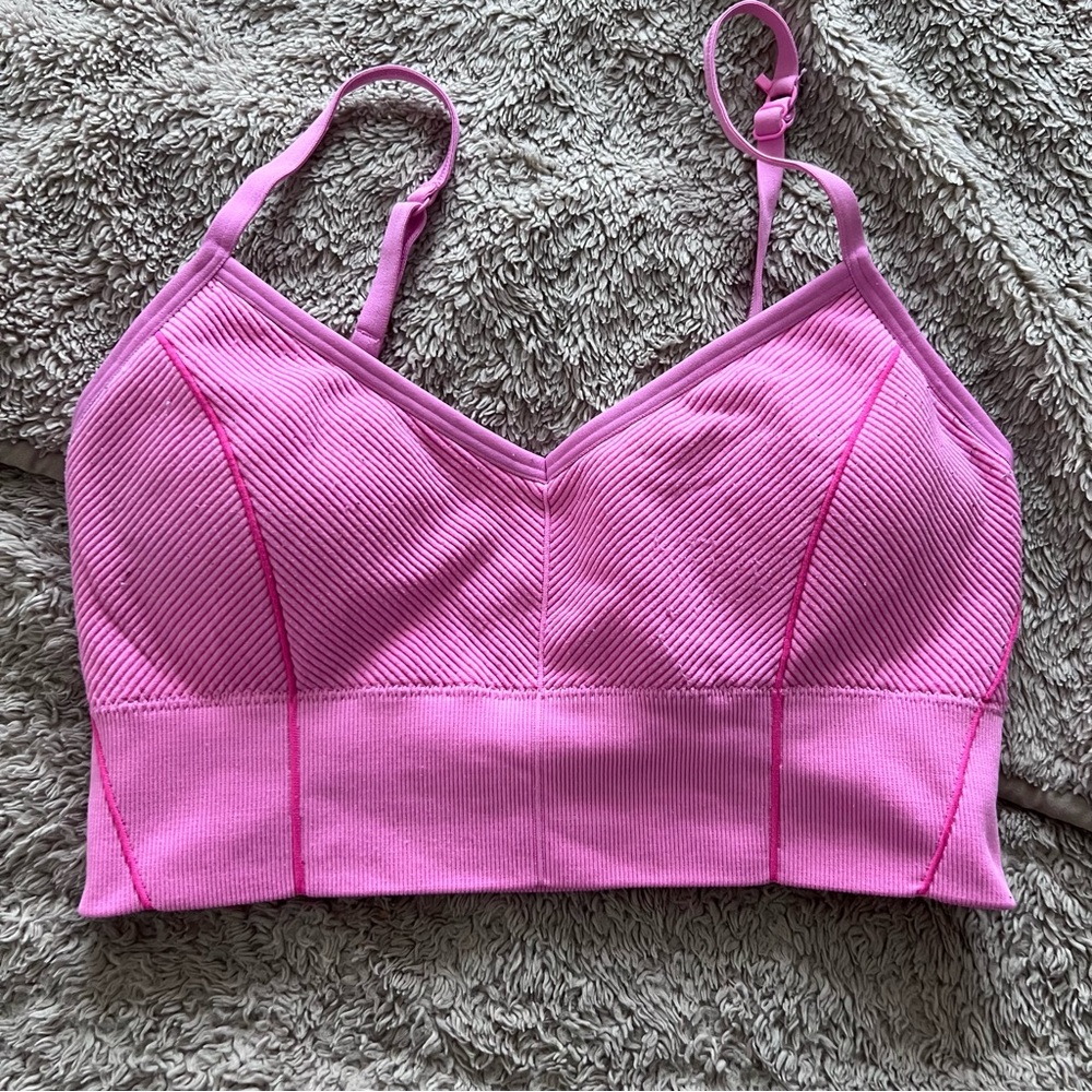 OFFLINE By Aerie Real Me Strappy Back Sports Bra Pink Size M